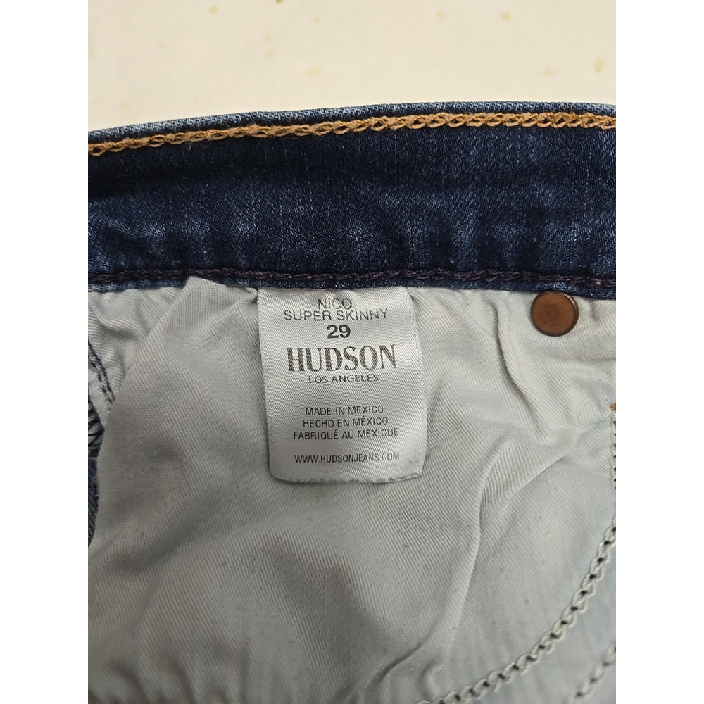 Hudson Nico Super Skinny Jeans 29 Mid Rise Blue Stretch Denim Modern - Picture 4 of 9
